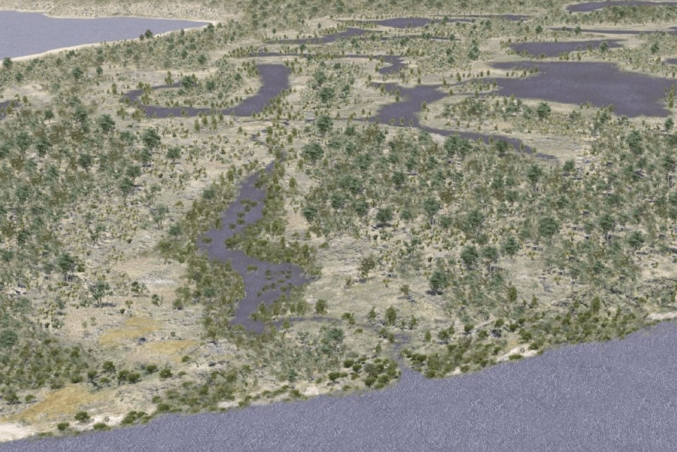 Perth aerial view pre colonisation. Pre 1829