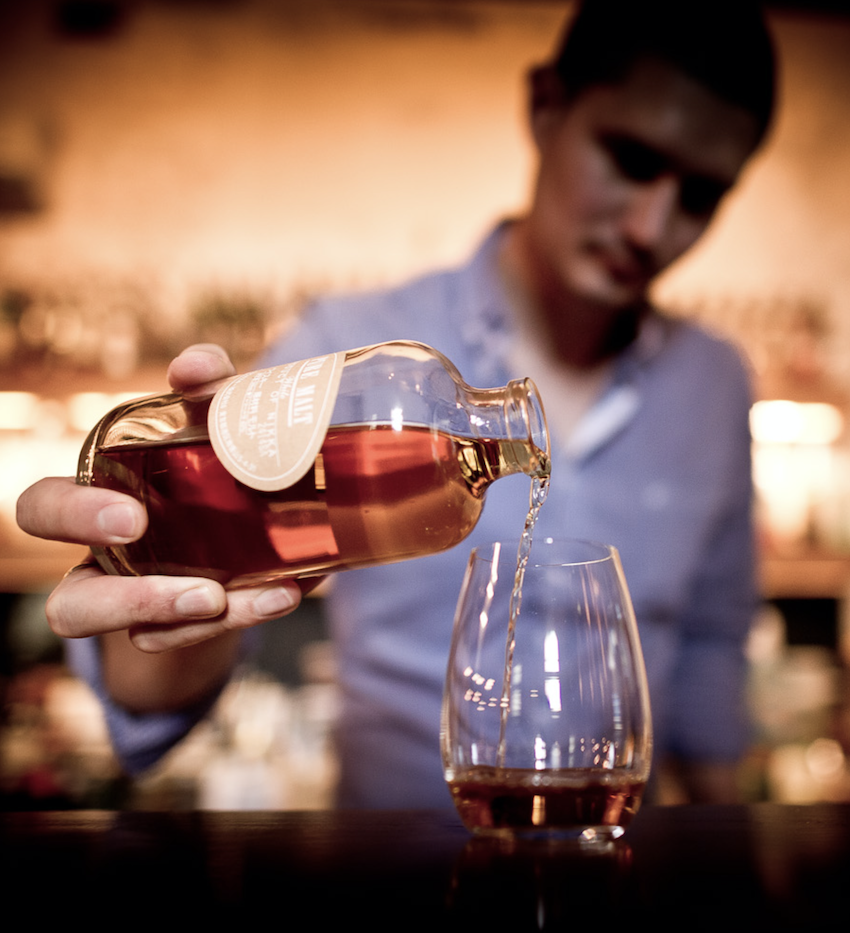 Whisky tasting flight at a premium Perth CBD bar
